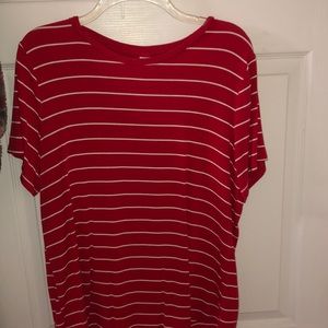 Red and White Stripped Tee